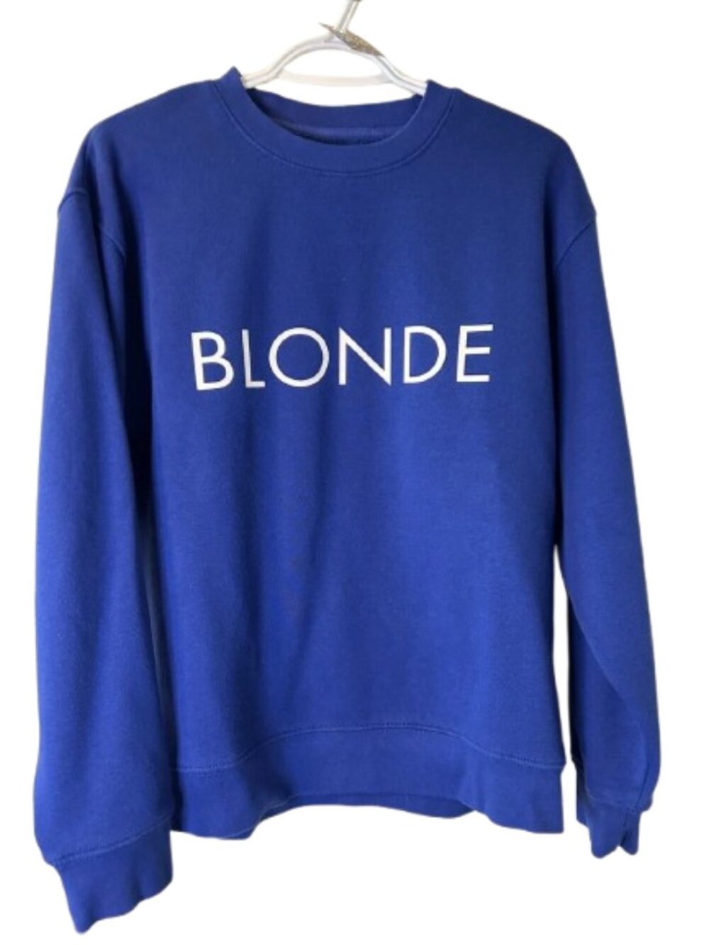 68. Brunette The Label Cobalt Blue 'BLONDE' Crewneck Sweatshirt
